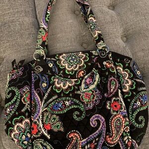 Vera Bradley Black and Multicolor Paisley Tote